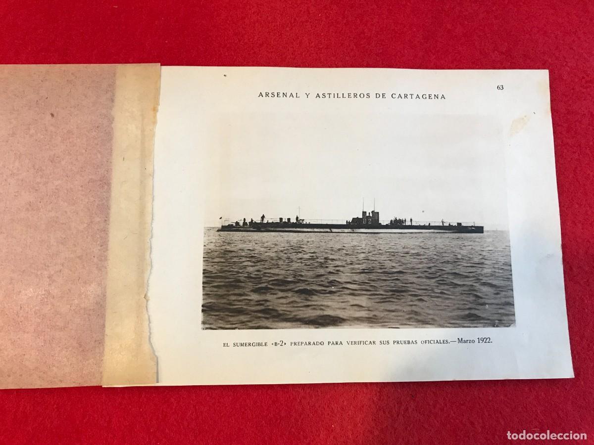 Collecting paper: L&Aacute;MINA. ARSENAL DE CARTAGENA. 25 X 18. SUMERGIBLE B-2... 1922