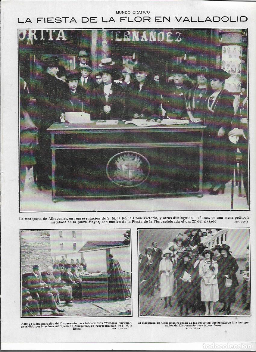 Collezionismo: 1919 RECORTE PRENSA VALLADOLID MARQUESA ALHUCEMAS FIESTA FLOR INAUGURACION DISPERSARIO TUBERCULOSIS