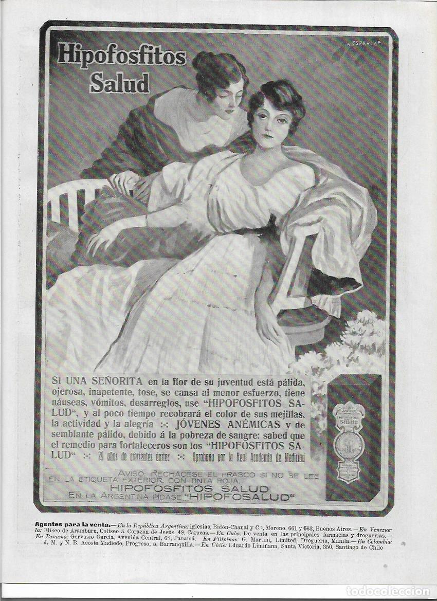 Coleccionismo: A&Ntilde;O 1919 RECORTE PRENSA PUBLICIDAD HIPOFOSFITOS SALUD JARABE RECONSTITUYENTE ANEMIA DEBILIDAD
