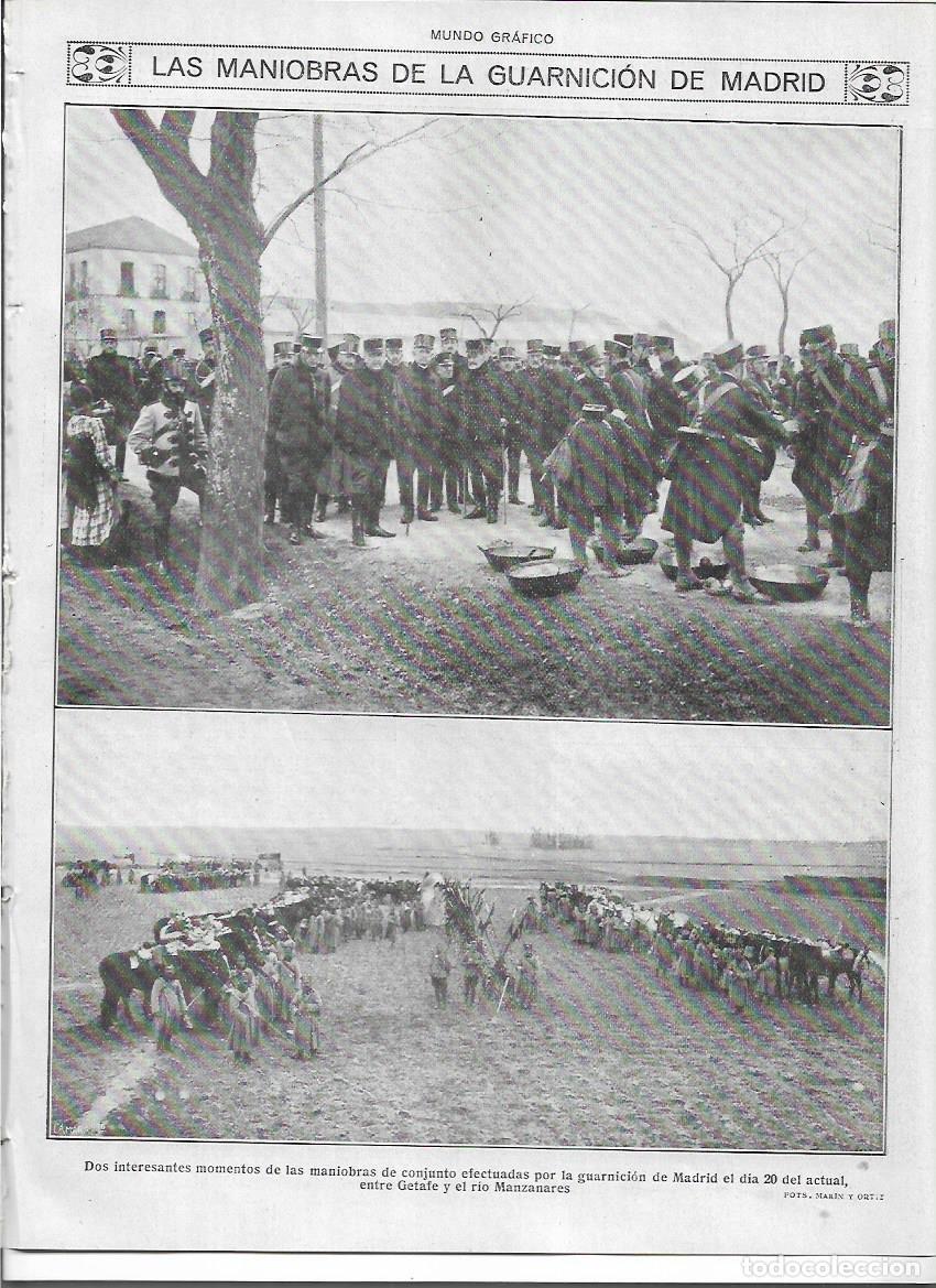 Sammelleidenschaft Papier: A&Ntilde;O 1919 RECORTE PRENSA MANIOBRAS DE LA GUARNICION DE MADRID ENTRE GETAFE Y EL RIO MANZANARES