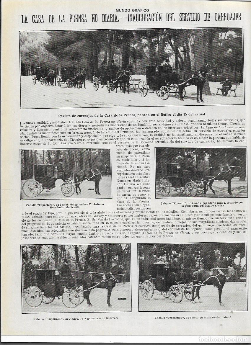 Sammelleidenschaft Papier: A&Ntilde;O 1919 RECORTE PRENSA MADRID INAUGURACION SERVICIO CARRUAJES CASA DE LA PRENSA CABALLO ESPARTERO