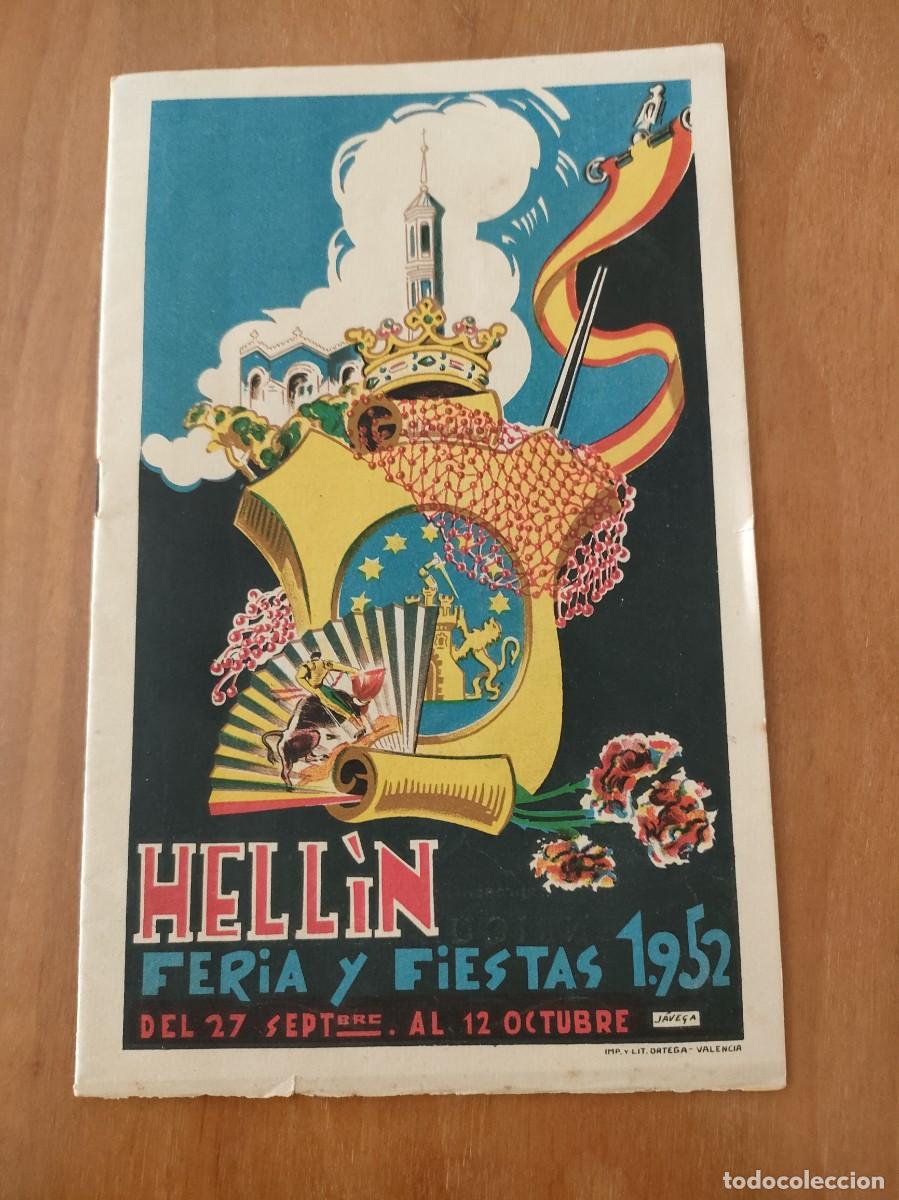 Coleccionismo: PROGRAMA DE FERIA Y FIESTAS HELLIN 1952 - Foto 1