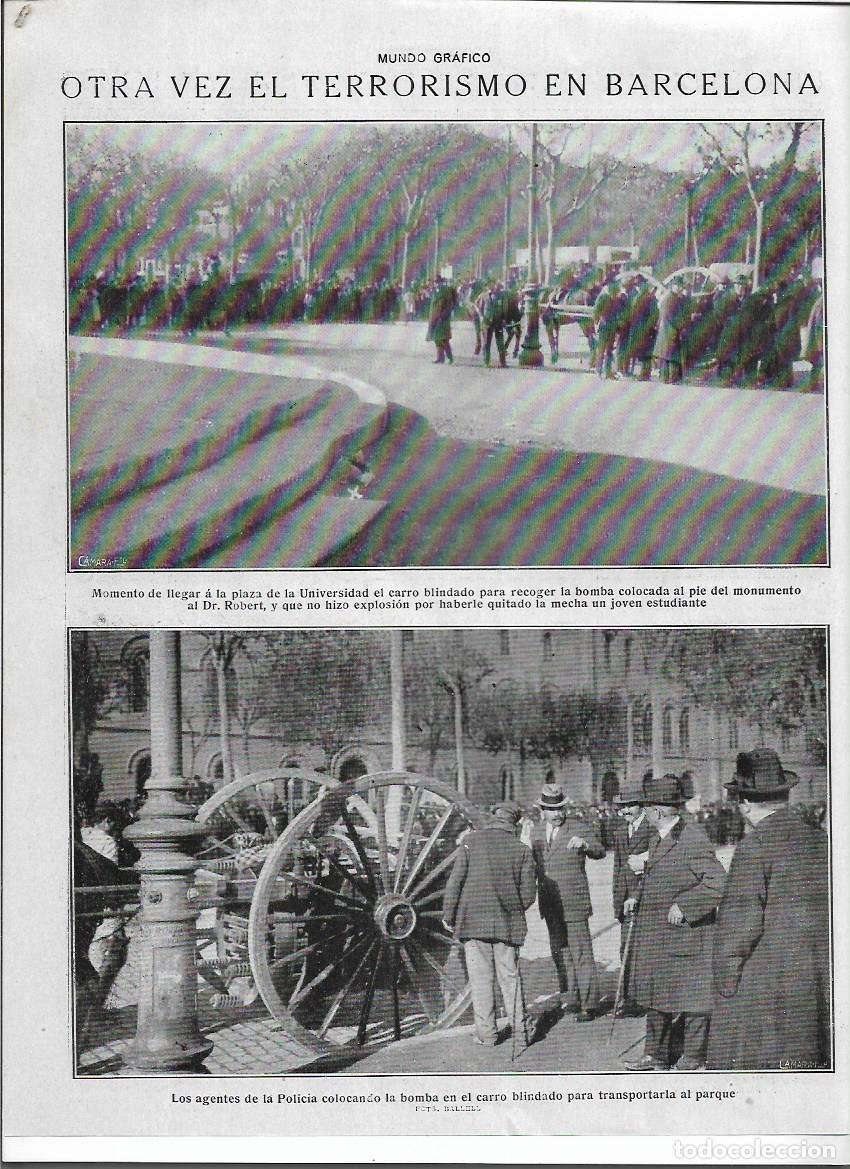 Sammelleidenschaft Papier: A&Ntilde;O 1919 RECORTE PRENSA BCNA TERRORISMO DESACTIVACION BOMBA MONUMENTO DR ROBERT PLAZA UNIVERSIDAD