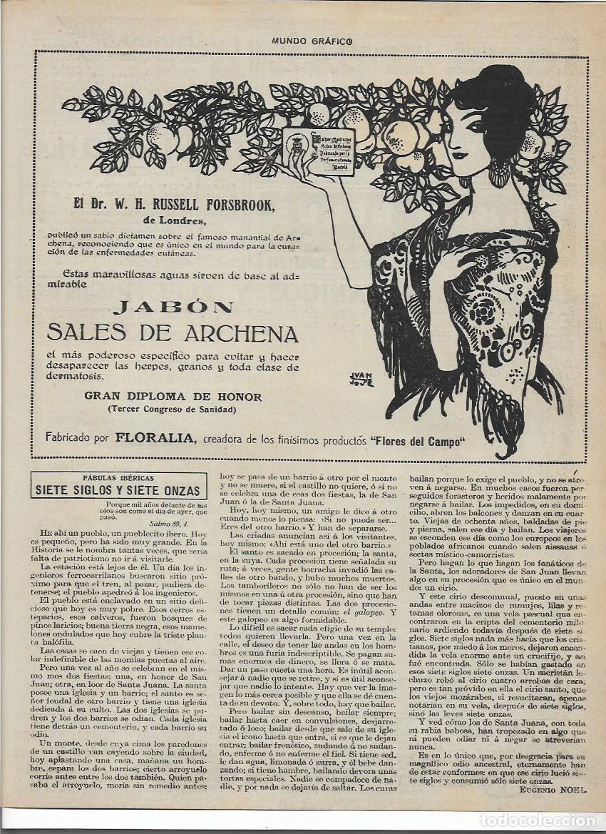 Collectionnisme: A&Ntilde;O 1919 RECORTE PRENSA PUBLICIDAD JABON SALES DE ARCHENA PERFUMERIA FLORALIA