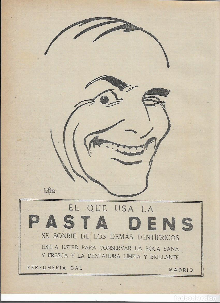 Sammelleidenschaft Papier: A&Ntilde;O 1919 RECORTE PRENSA PUBLICIDAD PASTA DENS DENTIFRICO HIGIENE BOCA SANA PERFUMERIA GAL MADRID