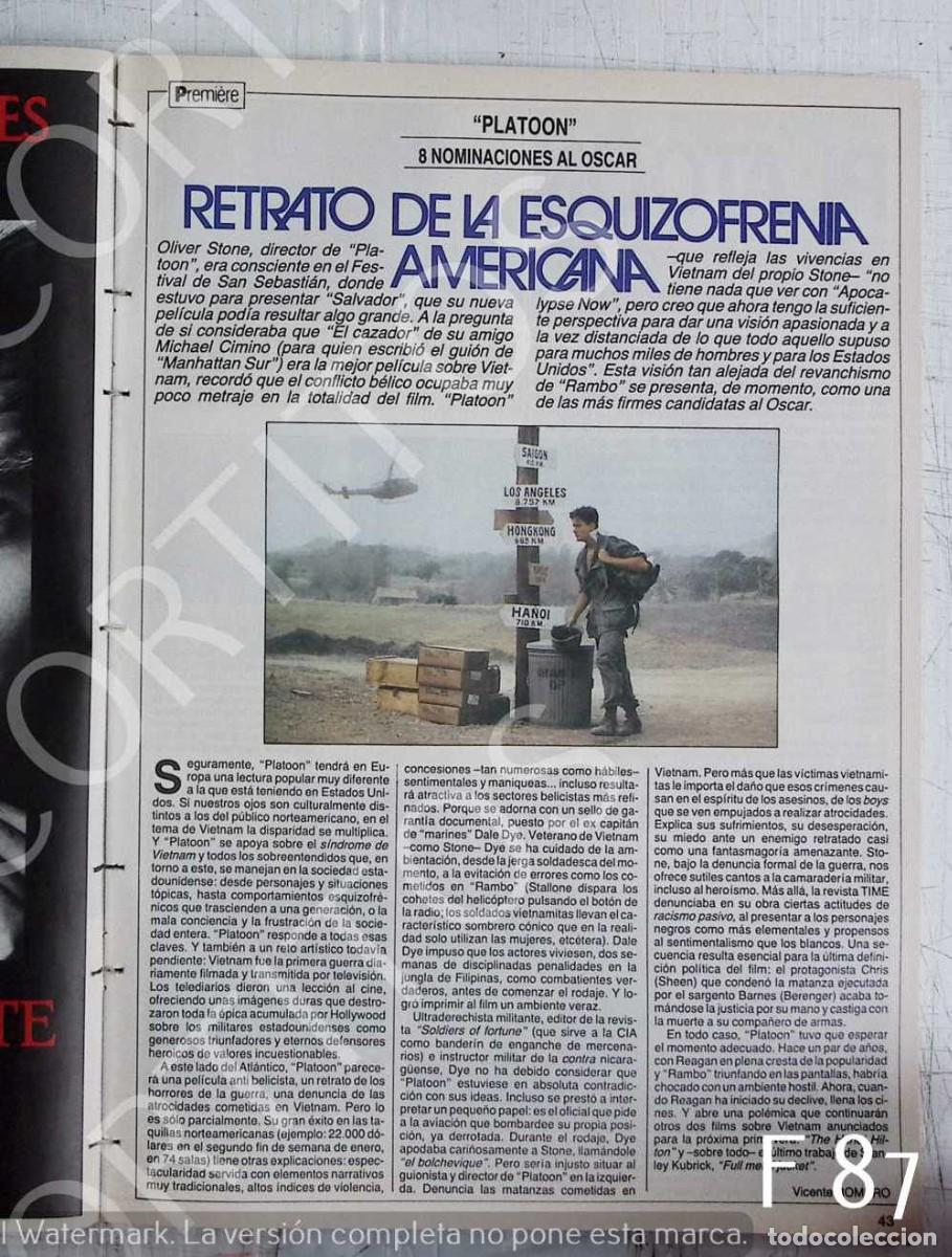 Collectionnisme: PLATOON CHARLIE SHEEN WILLEM DAFOE TOM BERENGER FOREST WHITAKER JOHNNY DEEP