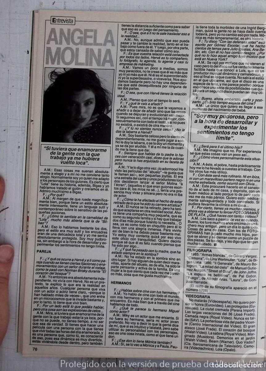 Coleccionismo: ANGELA MOLINA - Foto 1