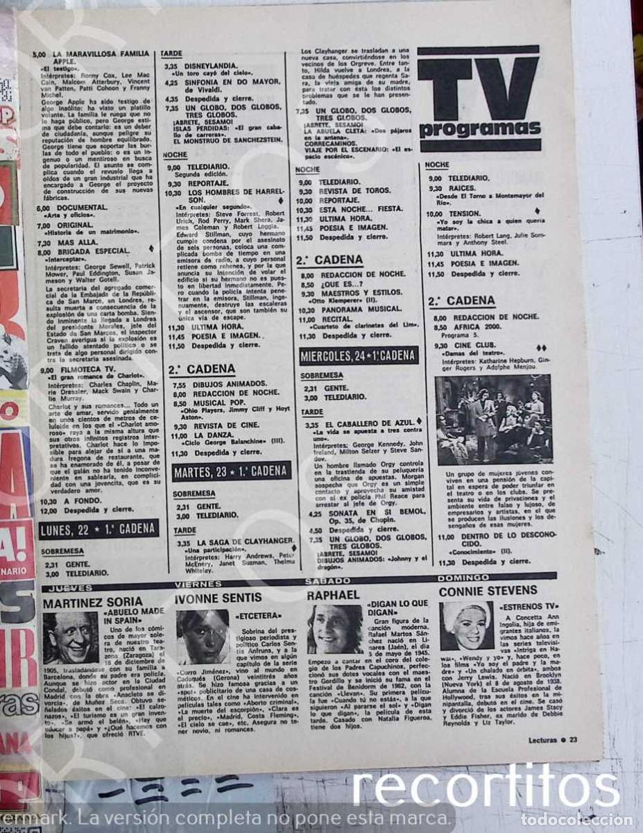 Colecionismo: IVONNE SENTIS RAPHAEL CONNIE STEVENS PACO MARTINEZ SORIA