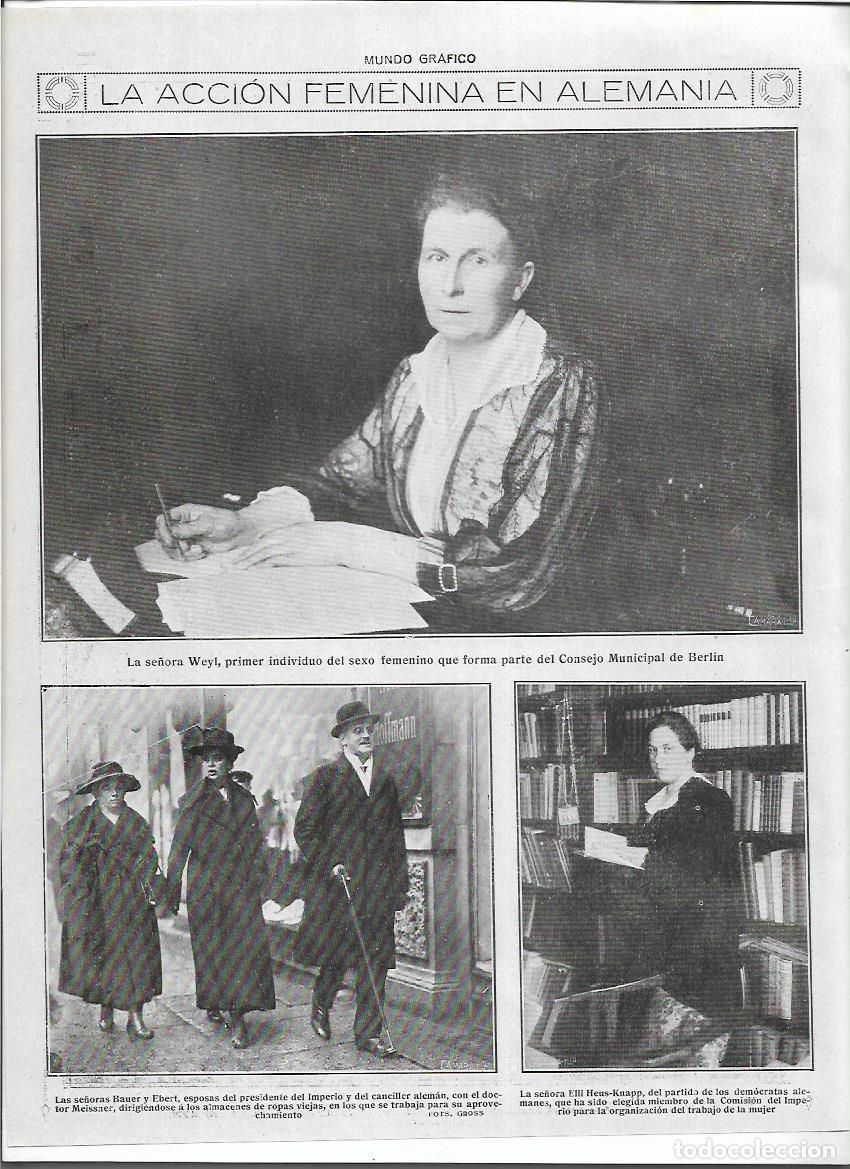 Sammelleidenschaft Papier: A&Ntilde;O 1919 RECORTE PRENSA ALEMANIA ACCION FEMENINA SRA WEYL PRIMERA MUJER CONSEJO MUNICIPAL DE BERLIN