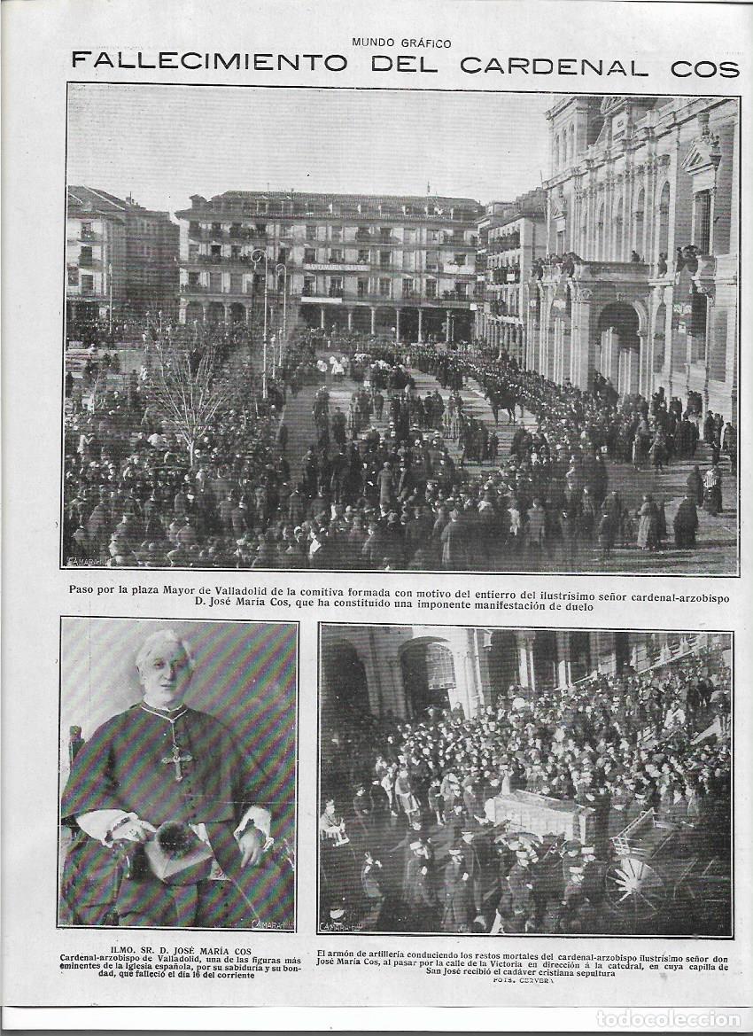 Sammelleidenschaft Papier: A&Ntilde;O 1919 RECORTE PRENSA VALLADOLID MUERTE ENTIERRO CARDENAL COS COMITIVA ARMON ARTILLERIA