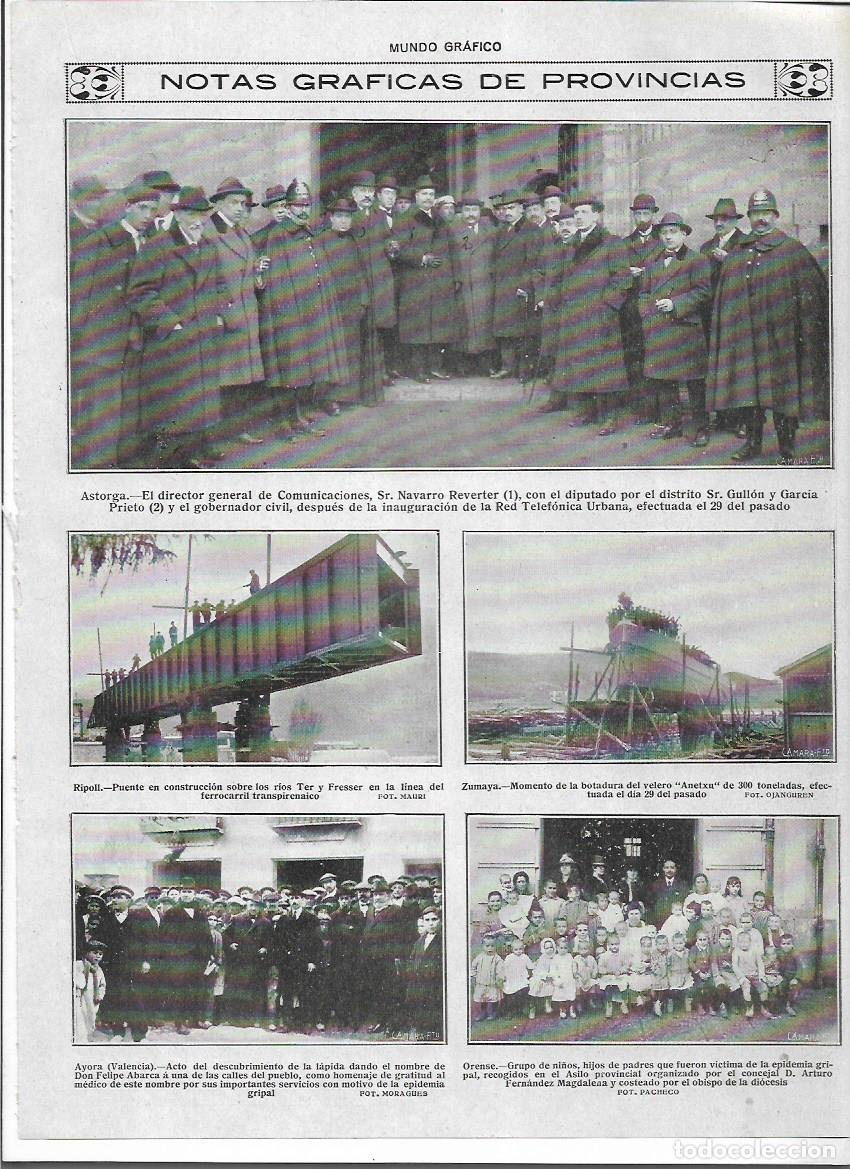 Colecionismo: A&Ntilde;O 1919 RECORTE PRENSA ASTORGA AUTORIDADES INAUGURACION DE LA RED TELEFONICA