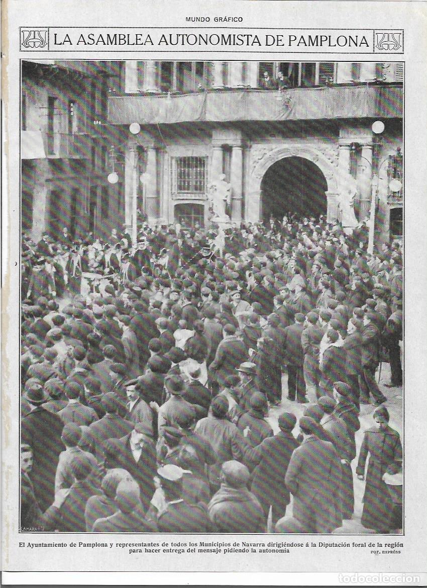 Colecionismo: A&Ntilde;O 1919 RECORTE PRENSA ASAMBLEA AUTONOMISTA DE PAMPLONA AYUNTAMIENTO MUNICIPIOS DE NAVARRA