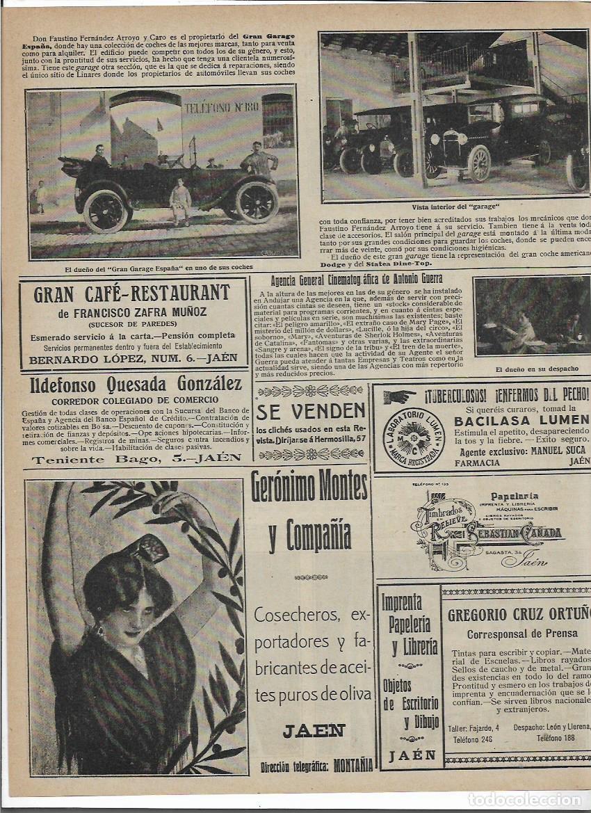 Colecionismo: A&Ntilde;O 1919 RECORTE PRENSA PUBLICIDAD JAEN GERONIMO MONTES ACEITE PURO DE OLIVA