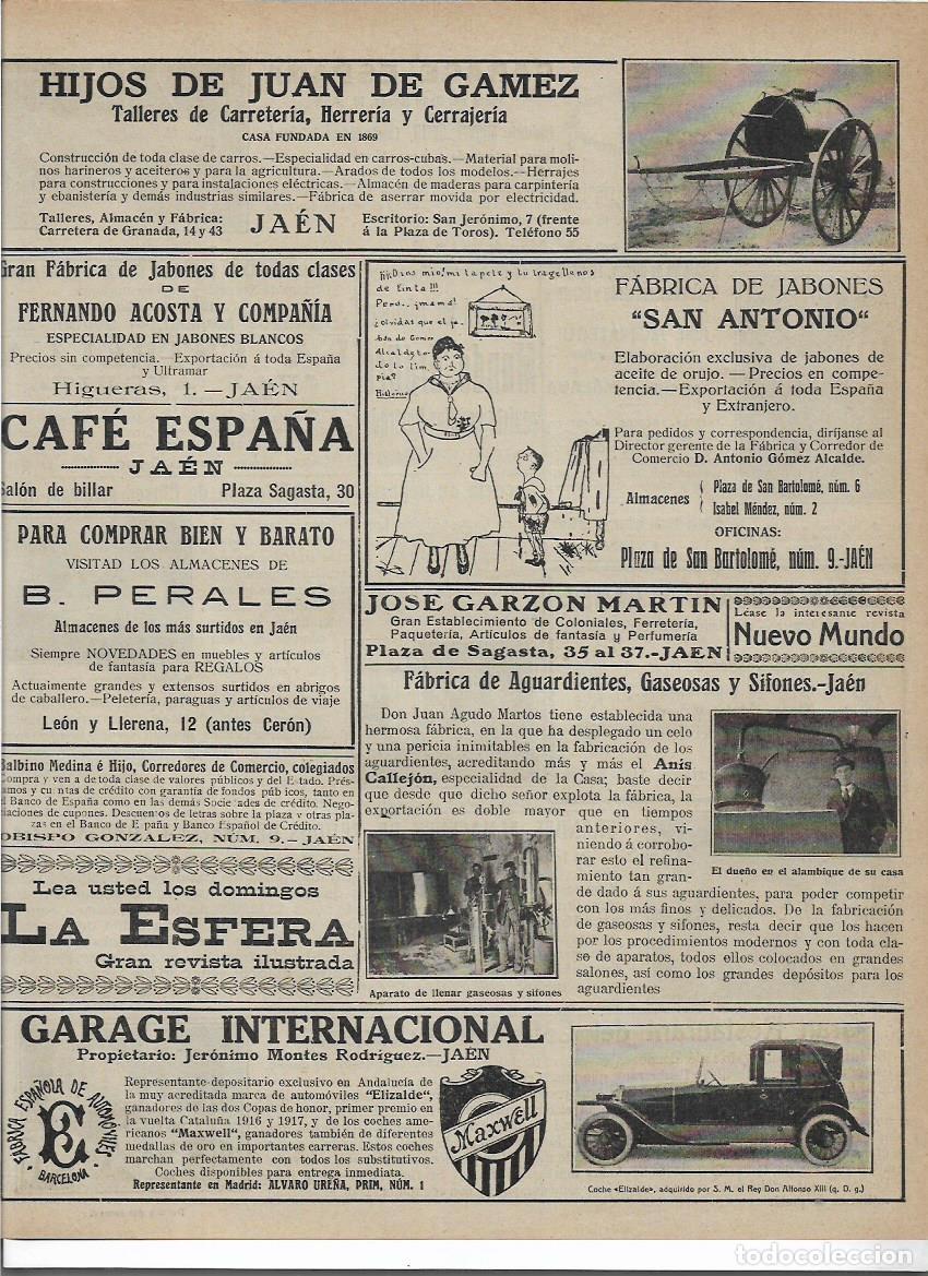 Colecionismo: A&Ntilde;O 1919 RECORTE PRENSA PUBLICIDAD JAEN FABRICA DE JABONES SAN ANTONIO