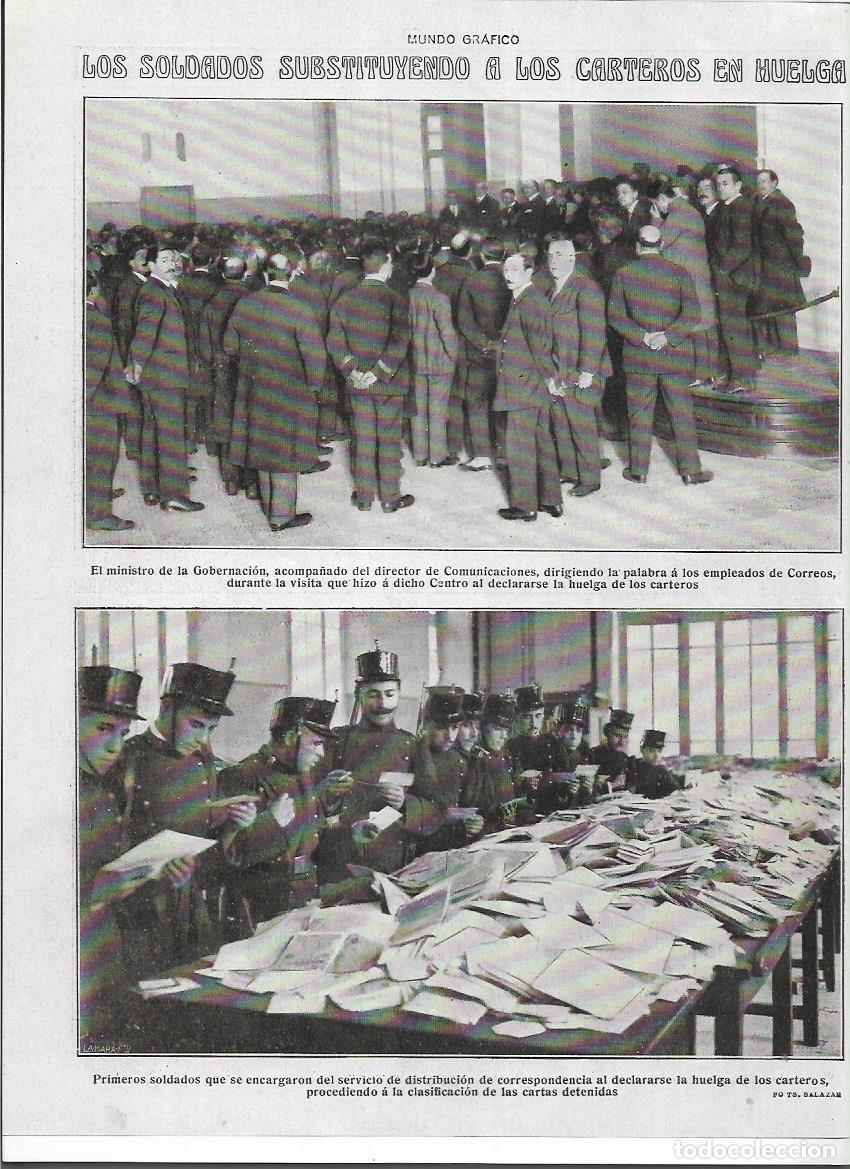 Colecionismo: &Ntilde;O 1919 RECORTE PRENSA CORREOS HUELGA DE CARTEROS SOLDADOS BRIGADA TOPOGRAFICA SUBSTITUYEDO CARTEROS