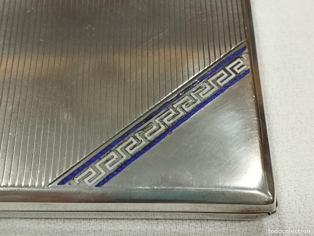 Coleccionismo: PITILLERA DE PLATA CON GRECA ESMALTADA - Foto 3