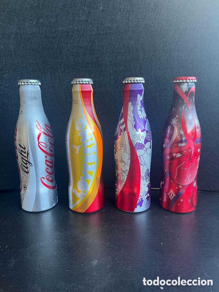 Coleccionismo: 4 botellas de aluminio de Coca-Cola - Foto 2