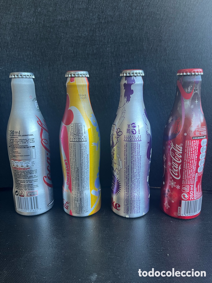 Coleccionismo: 4 botellas de aluminio de Coca-Cola - Foto 3