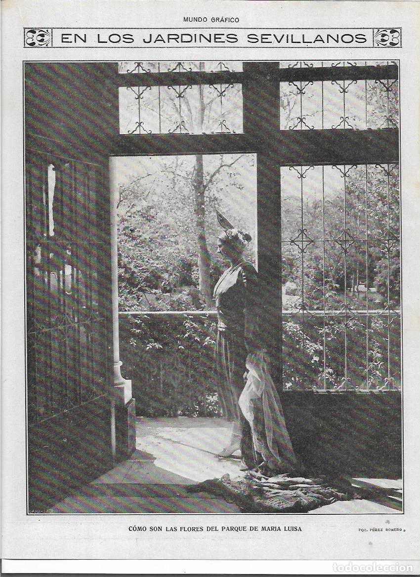 Collectionnisme: A&Ntilde;O 1919 RECORTE PRENSA SEVILLA JARDINES SEVILLANOS JARDIN PARQUE DE MARIA LUISA FOTO PEREZ ROMERO