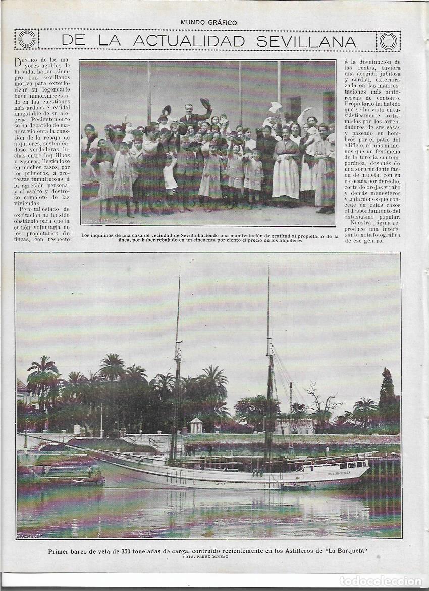 Collectionnisme: A&Ntilde;O 1919 RECORTE PRENSA SEVILLA PRIMER BARCO DE VELA CONSTRUIDO EN LOS ASTILLEROS LA BARQUETA