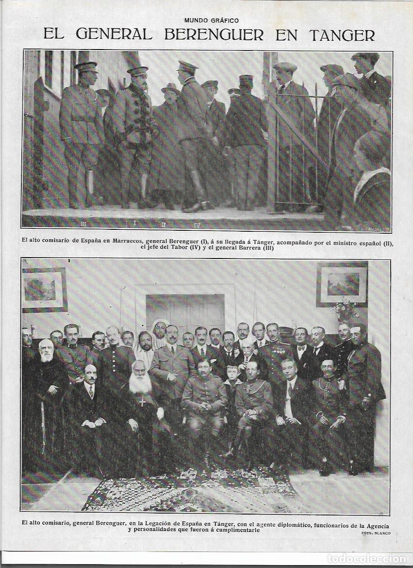 Collectionnisme: A&Ntilde;O 1919 RECORTE PRENSA VISITA DEL GENERAL BERENGUER EN TANGER LEGACION DE ESPA&Ntilde;A