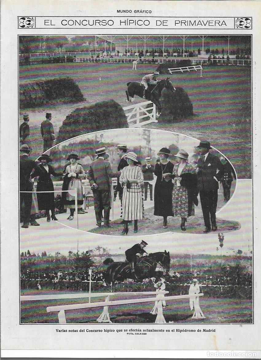 Collectionnisme: A&Ntilde;O 1919 RECORTE PRENSA MADRID HIPODROMO CONCURSO HIPICO DE PRIMAVERA HIPICA SALTOS CABALLOS