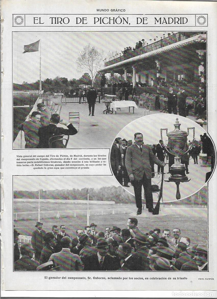 Collectionnisme: A&Ntilde;O 1919 RECORTE PRENSA MADRID TIRO DE PICHON CAMPEONATO GANADOR SE&Ntilde;OR OSBORNE COPA
