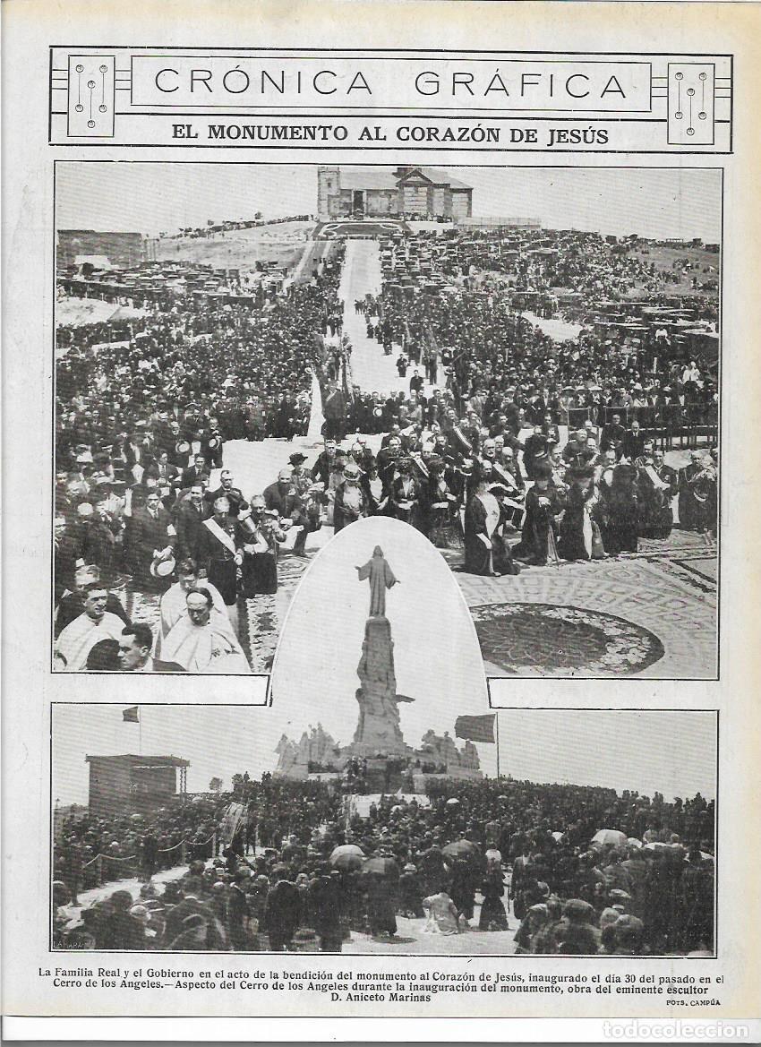 Collezionismo: A&Ntilde;O 1919 RECORTE PRENSA MADRID CERRO DE LOS ANGELES INAUGURACION ONUMENTO AL CORAZON DE JESUS