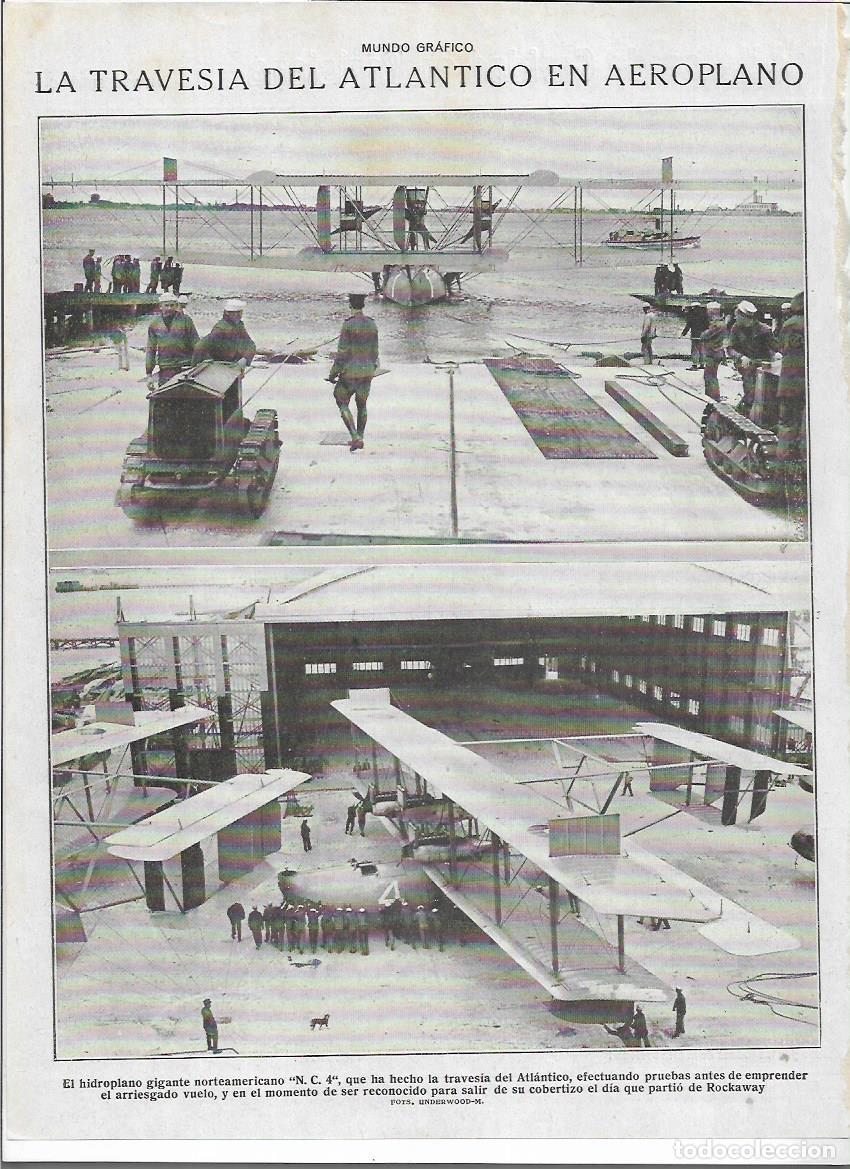 Collezionismo: A&Ntilde;O 1919 RECORTE PRENSA AVIACION TRAVESIA DEL ATLANTICO EN AEROPLANO HIDROPLANO N.C.4