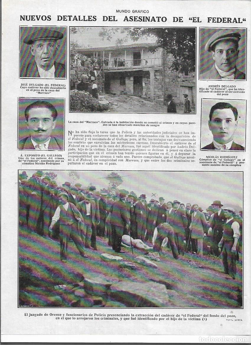 Collezionismo: A&Ntilde;O 1919 RECORTE PRENSA DETALLE ASESINATO DE EL FEDERAL CASA DEL MARRACO EXTRACCION DEL CADAVER