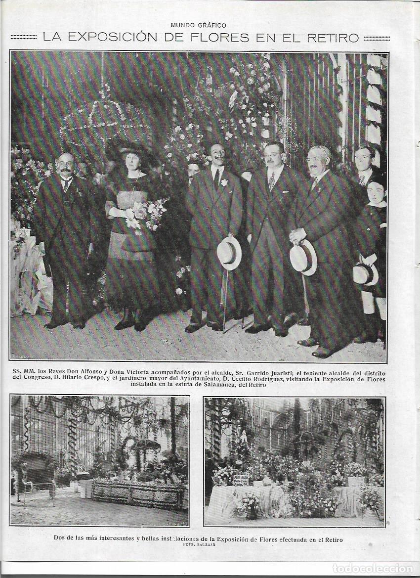 Coleccionismo: A&Ntilde;O 1919 RECORTE PRENSA MADRID EXPOSICION DE FLORES EN EL RETIRO AUTORIDADES REYES