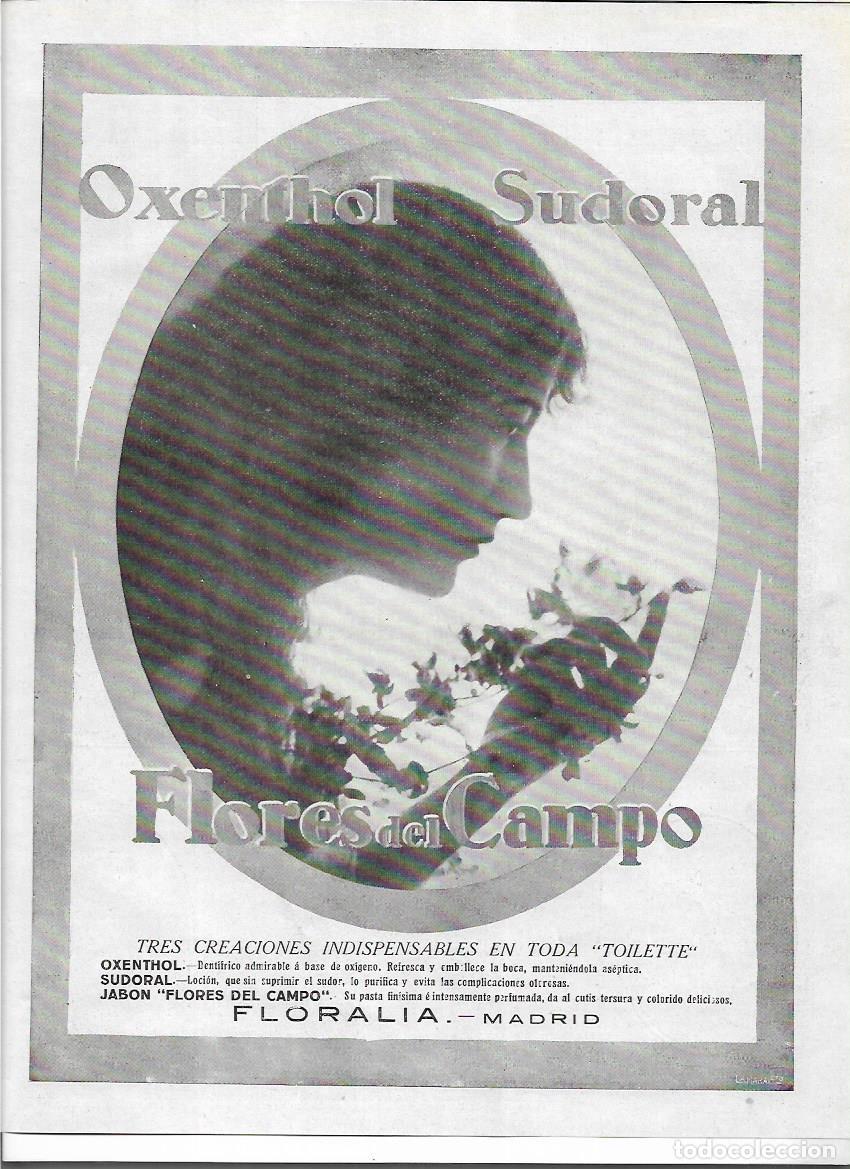 Coleccionismo: A&Ntilde;O 1919 RECORTE PRENSA PUBLICIDAD OXENTHOL SUDORAL FLORES DEL CAMPO CREACIONES PERFUMERIA FLORALIA
