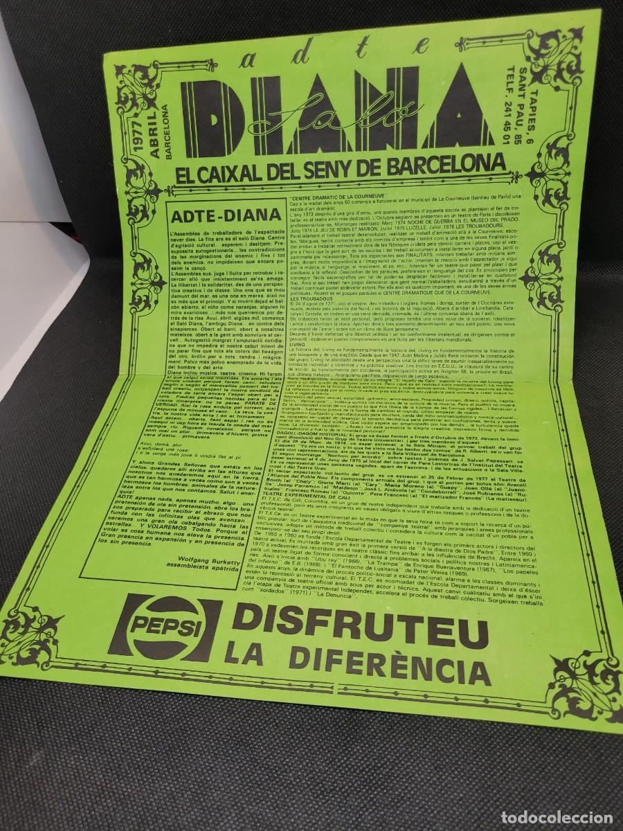 Coleccionismo: Programa cartel Sal&oacute;n Diana a&ntilde;os 70 - Foto 1