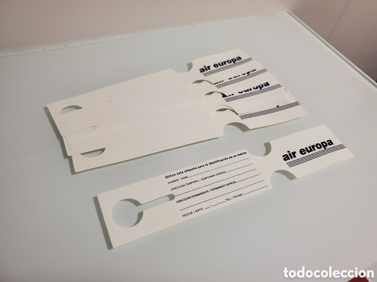 Coleccionismo: Antigua Etiqueta de identificaci&oacute;n de maleta Air Europa