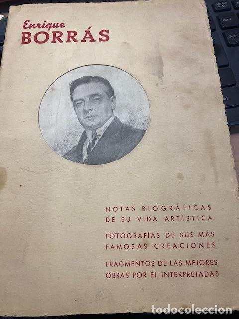 Coleccionismo: Enrique Borr&aacute;s. Actor. Notas Biogr&aacute;ficas de su vida artistica