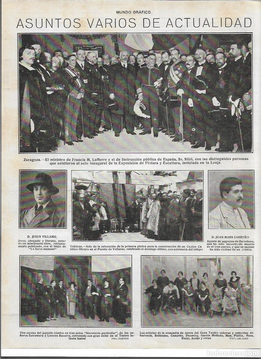 Coleccionismo: A&Ntilde;O 1919 RECORTE PRENSA PUENTE DE VALLECAS PRIMERA PIEDRA DEL CENTRO CATOLICO OBRERO