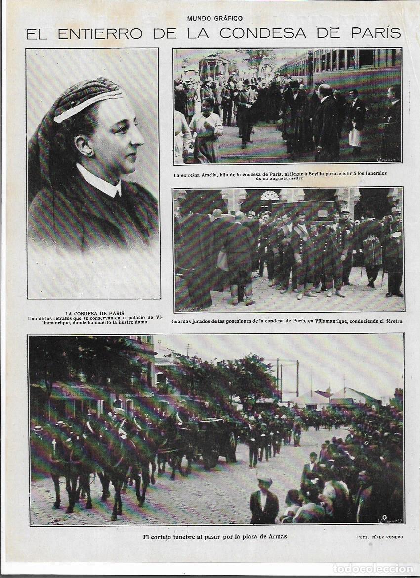 Coleccionismo: A&Ntilde;O 1919 RECORTE PRENSA SEVILLA PALACIO DE VILLAMANRIQUE MUERTE ENTIERRO DE LA CONDESA DE PARIS