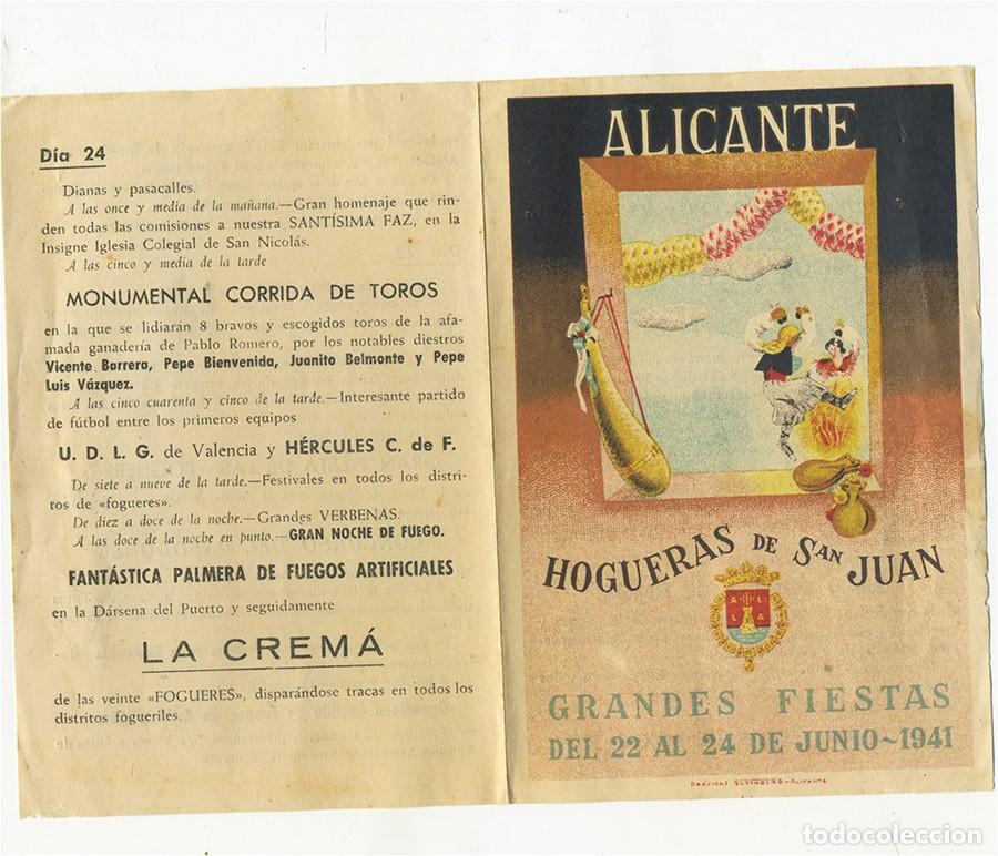 Sammelleidenschaft Papier: ALICANTE HOGUERAS DE SAN JUAN PROGRAMA OFICIAL DE 1941