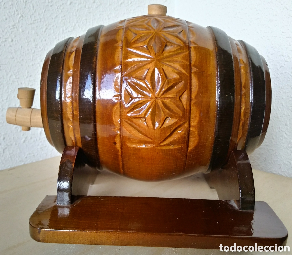 Coleccionismo: barril licorera de madera - Foto 2