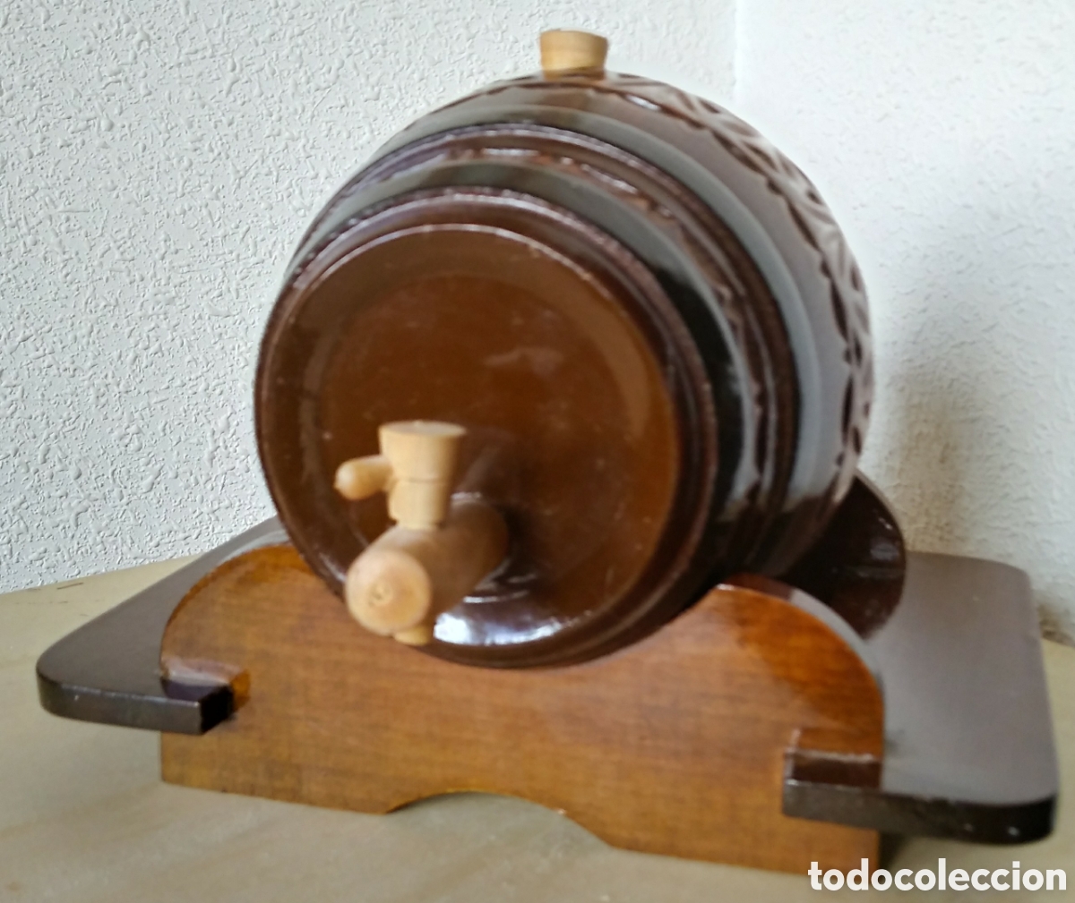 Coleccionismo: barril licorera de madera - Foto 1
