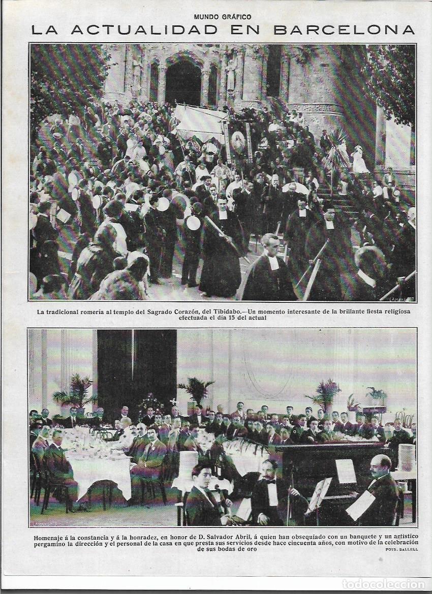 Coleccionismo: A&Ntilde;O 1919 RECORTE PRENSA BARCELONA BANQUETE HOMENAJE A SALVADOR ABRIL CONSTANCIA HONRADEZ