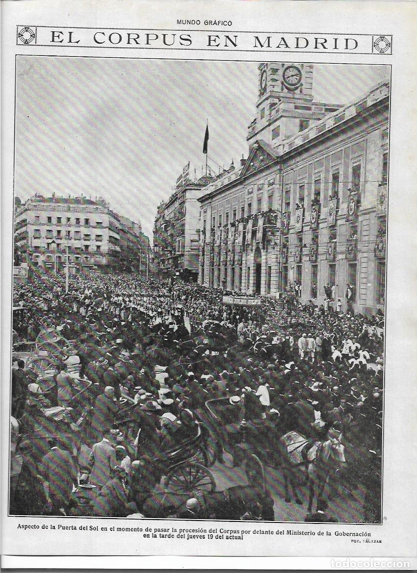 Coleccionismo: A&Ntilde;O 1919 RECORTE PRENSA MADRID PROCESION DEL CORPUS EN LA PUERTA DEL SOL