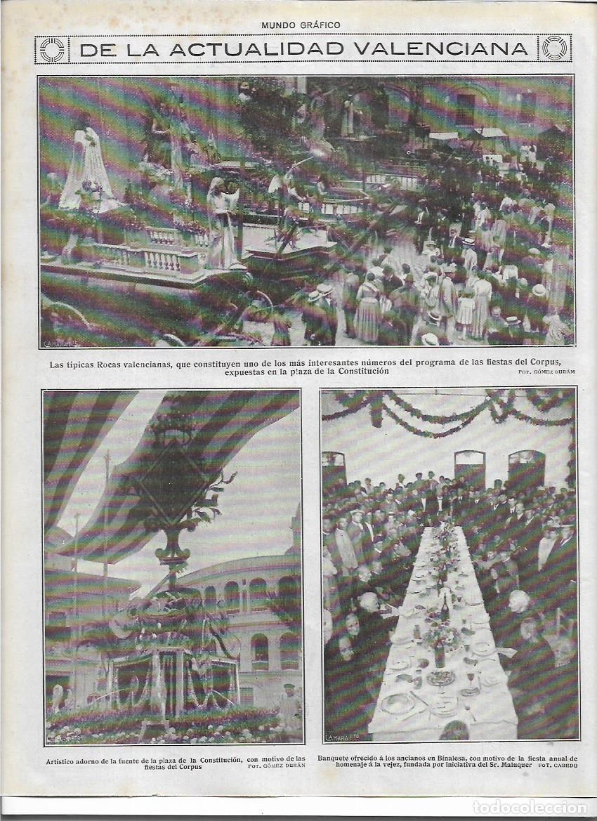 Colecionismo: A&Ntilde;O 1919 RECORTE PRENSA VALENCIA TIPICAS ROCAS FIESTAS DEL CORPUS ADORNO FUENTE PLAZA CONSTITUCION