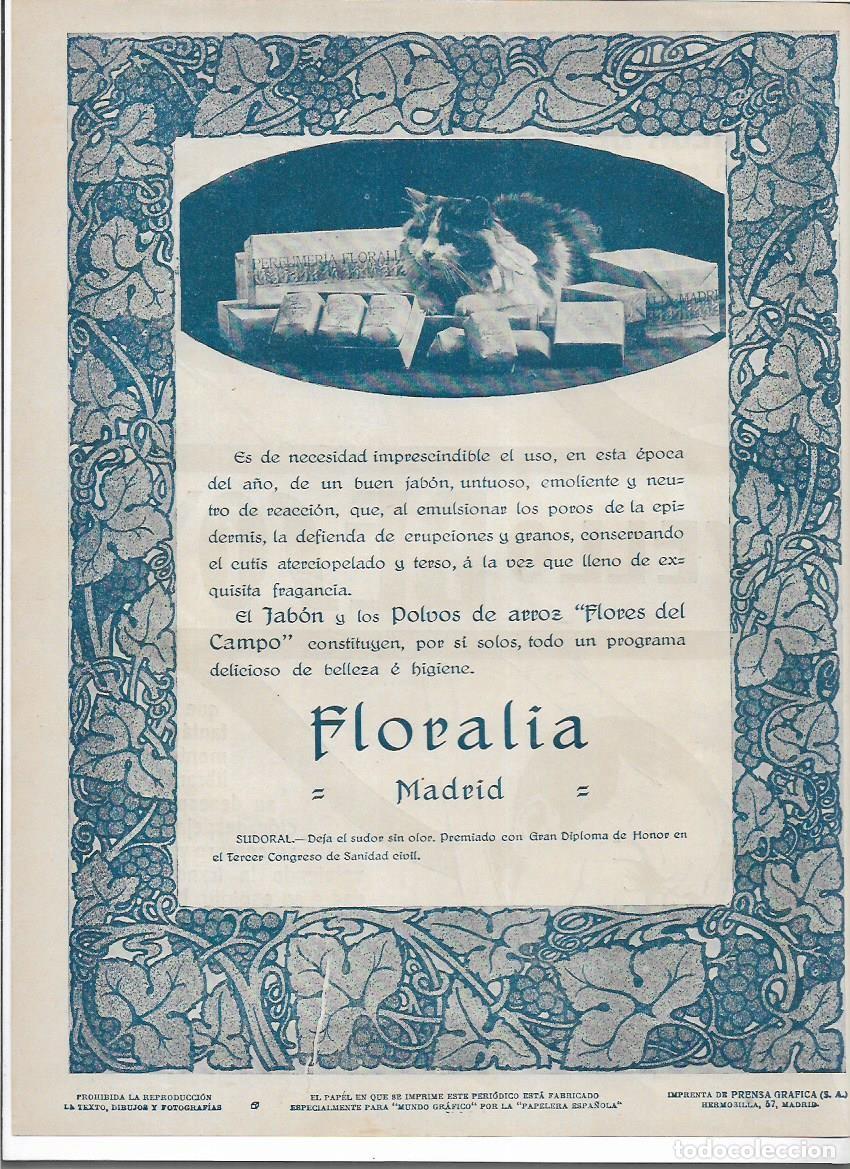 Colecionismo: A&Ntilde;O 1919 RECORTE PRENSA PUBLICIDAD JABON POLVOS DE ARROZ FLORES DEL CAMPO PERFUMERIA FLORALIA