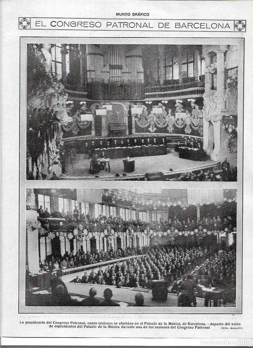 Sammelleidenschaft Papier: A&Ntilde;O 1919 RECORTE PRENSA BARCELONA CONGRESO PATRONAL EN EL PALAU PALACIO DE LA MUSICA
