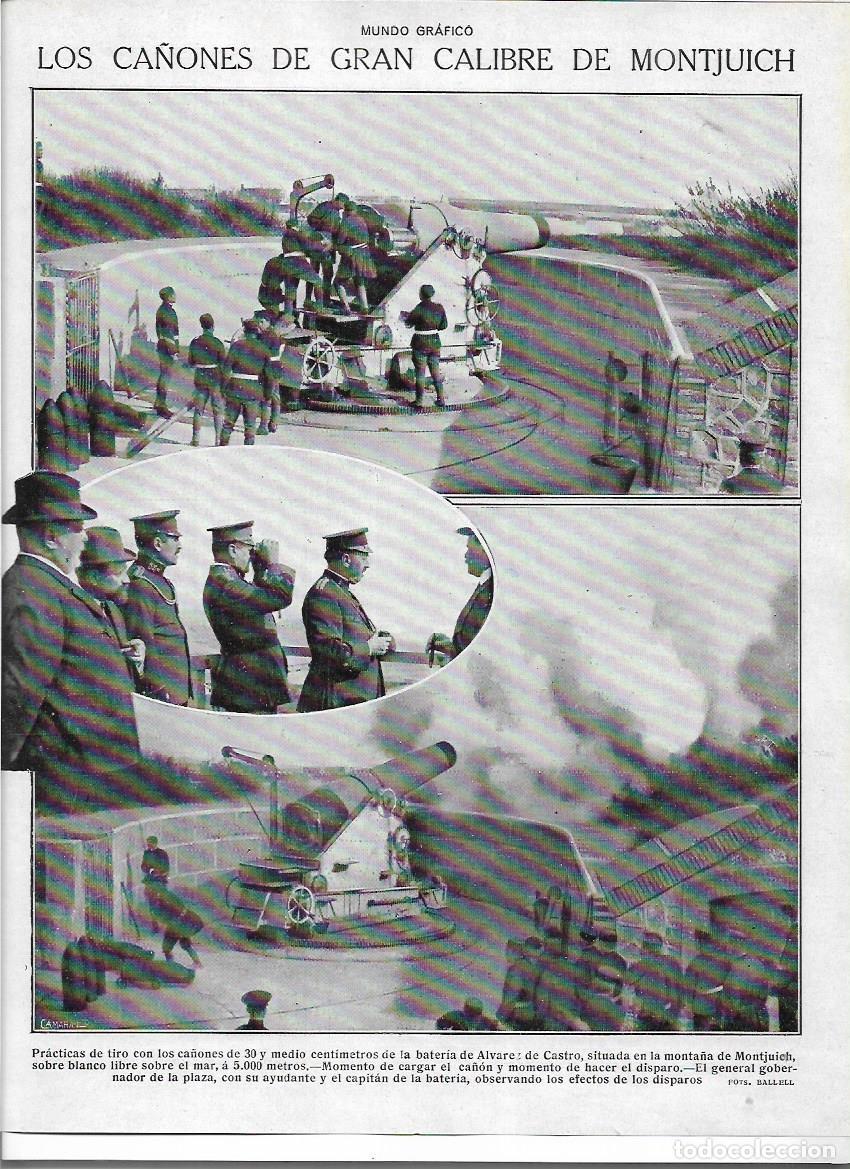 Sammelleidenschaft Papier: A&Ntilde;O 1919 RECORTE PRENSA BARCELONA CA&Ntilde;ON CA&Ntilde;ONES GRAN CALIBRE EN MONTJUICH PRACTICAS DE TIRO