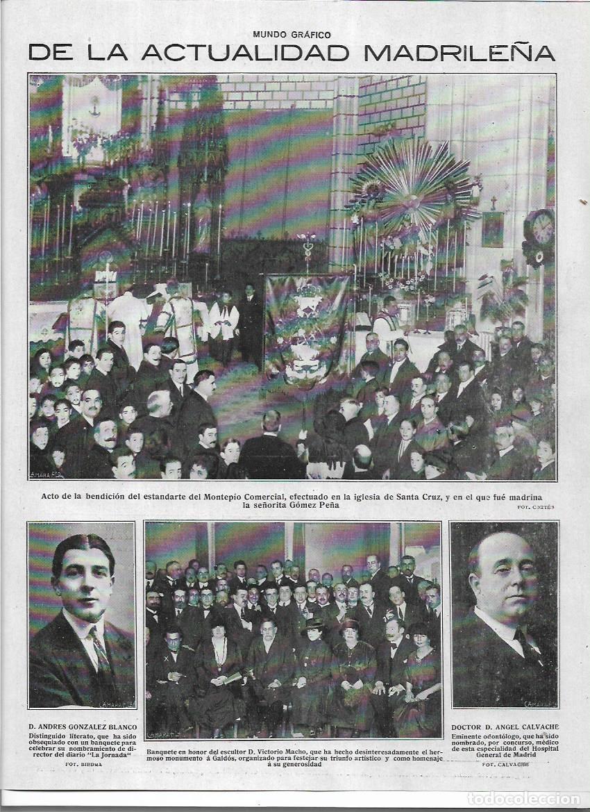 Sammelleidenschaft Papier: A&Ntilde;O 1919 RECORTE PRENSA MADRID BANQUETE HOMENAJE ESCULTOR VICTORIO MACHO POR MONUMENTO A GALDOS