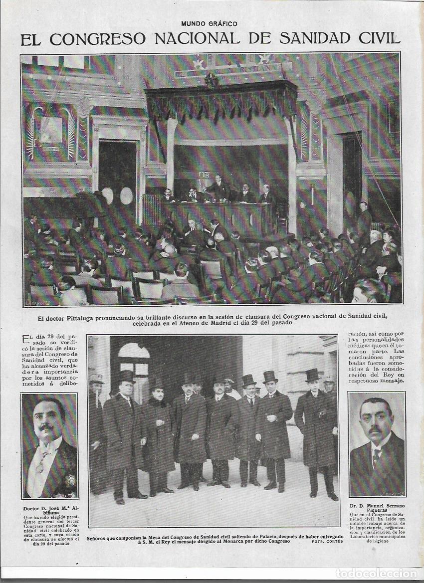 Sammelleidenschaft Papier: A&Ntilde;O 1919 RECORTE PRENSA MADRID ATENEO CONGRESO NACIONAL DE SANIDAD CIVIL ASISTENTES MESA
