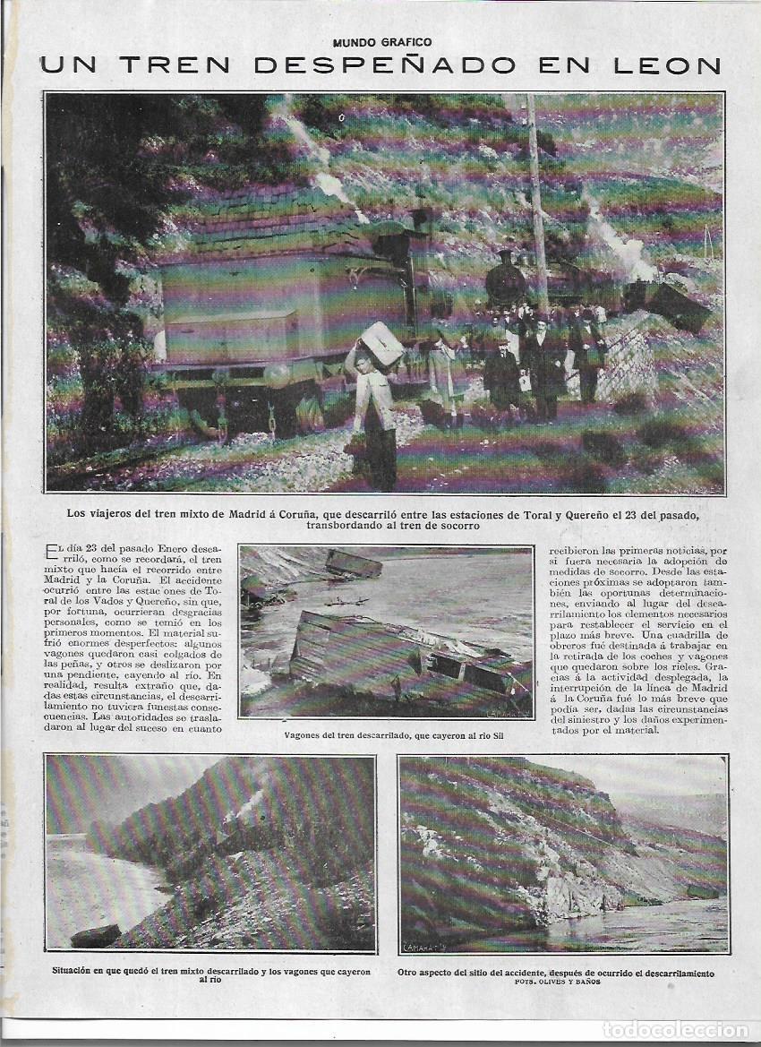 Sammelleidenschaft Papier: A&Ntilde;O 1919 RECORTE PRENSA LEON ACCIDENTE TREN MIXTO DE MADRID A CORU&Ntilde;A ENTRE ESTACION TORAL Y QUERE&Ntilde;O