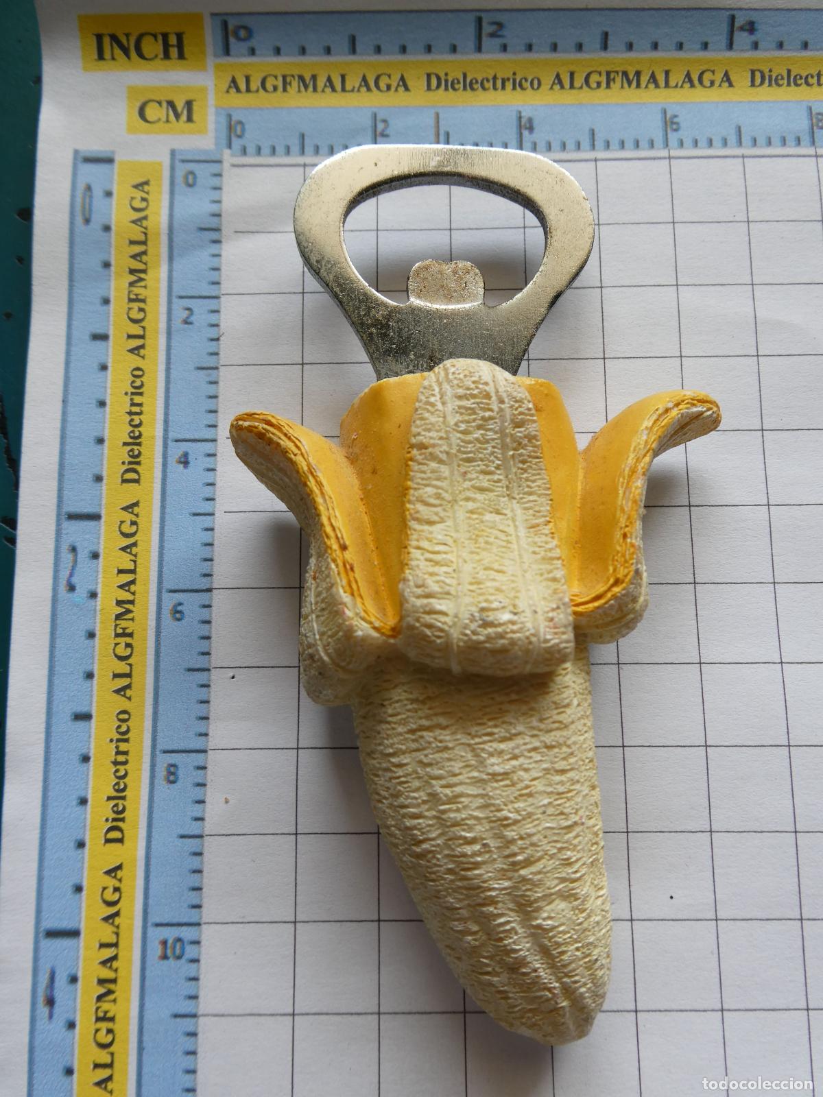 Collezionismo: IM&Aacute;N DE NEVERA. SOUVENIR RECUERDO HUMOR. ABRIDOR BOTELLINES PLATANO PELADO